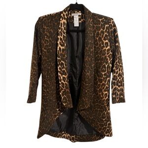 Alberto Makali Animal Print Knit Tuxedo Jacket, size S